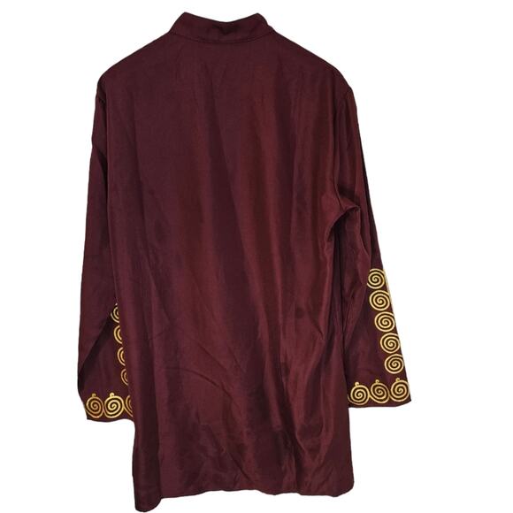 Luc Matton burgundy and gold 2 piece tunic and pants Dashiki. Size L - Picture 2 of 7